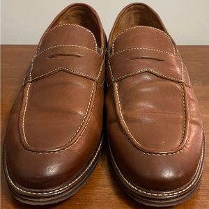 Johnston Murphy Mens Sheep Skin Shoes Brown Leather Loafers 11.5 M